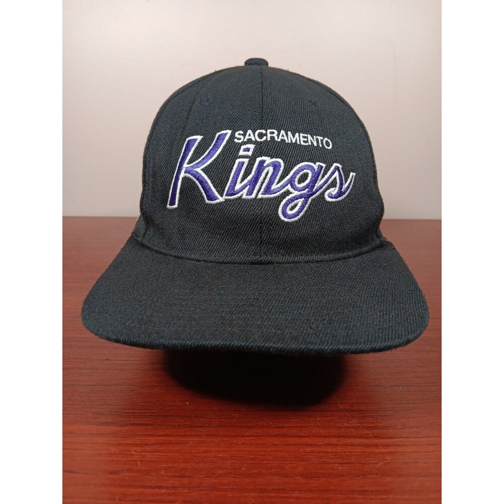 Mitchell & Ness Sacramento Kings Embroidered Snapback Hat Cap Black Script NBA
